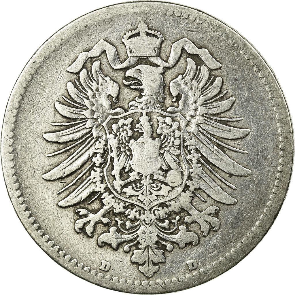 Coin, GERMANY - EMPIRE, Wilhelm I, Mark, 1874, Munich, VF(20-25), Silver, KM:7