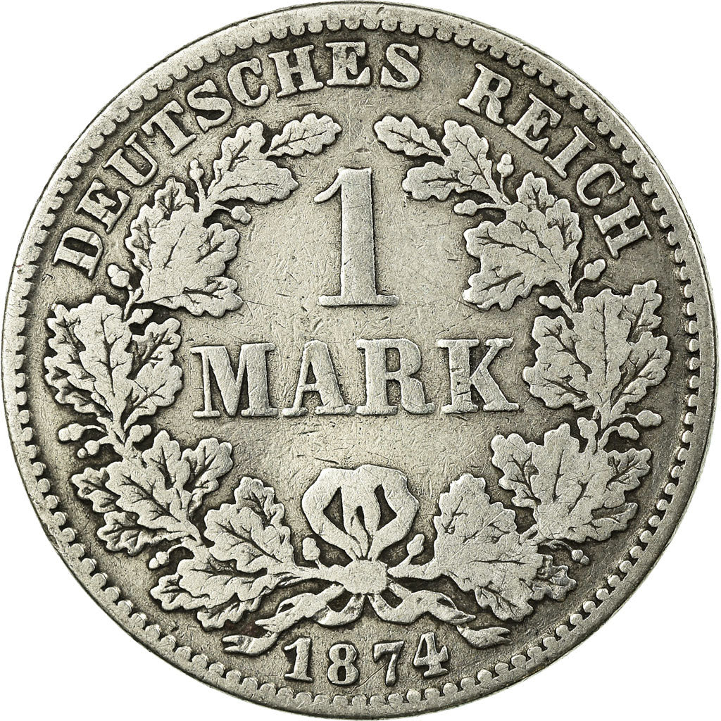 Coin, GERMANY - EMPIRE, Wilhelm I, Mark, 1874, Munich, VF(20-25), Silver, KM:7