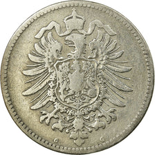 Coin, GERMANY - EMPIRE, Wilhelm I, Mark, 1874, Karlsruhe, VF(20-25), Silver