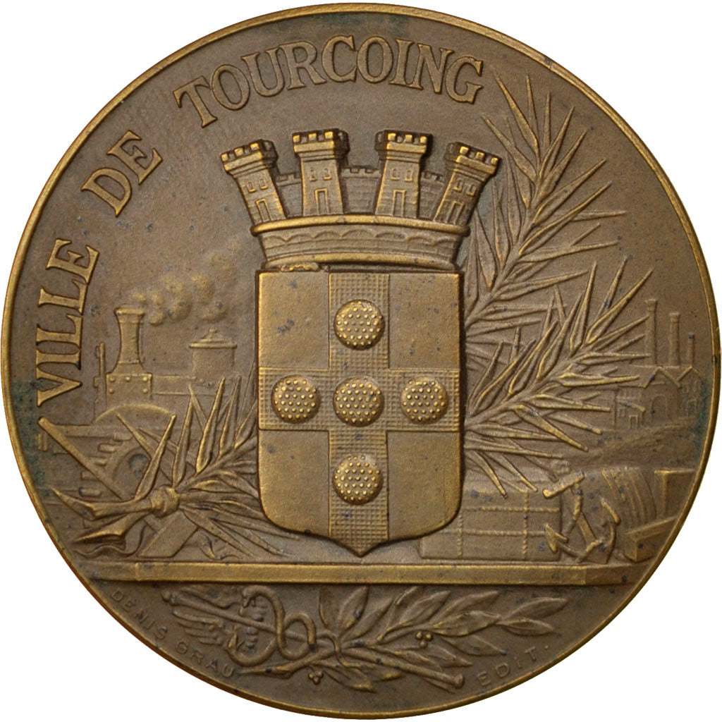 Francja, Medal, Trzecia Republika Francuska, Biznes i przemysł, AU(55-58)