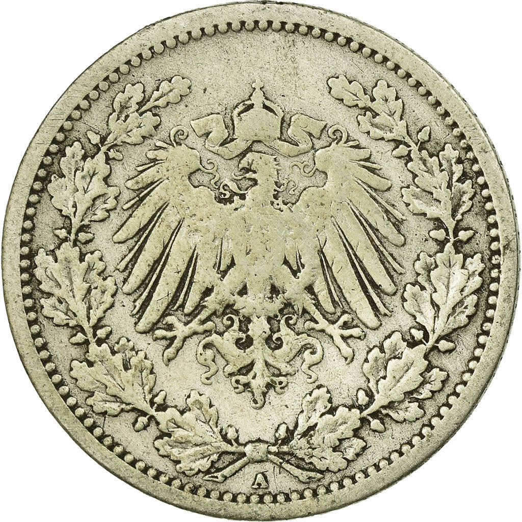 Moeda, ALEMANHA - IMPÉRIO, 1/2 Mark, 1905, Berlin, F(12-15), Prata, KM:17