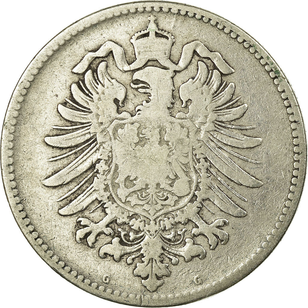 Coin, GERMANY - EMPIRE, Wilhelm I, Mark, 1876, Karlsruhe, VF(20-25), Silver