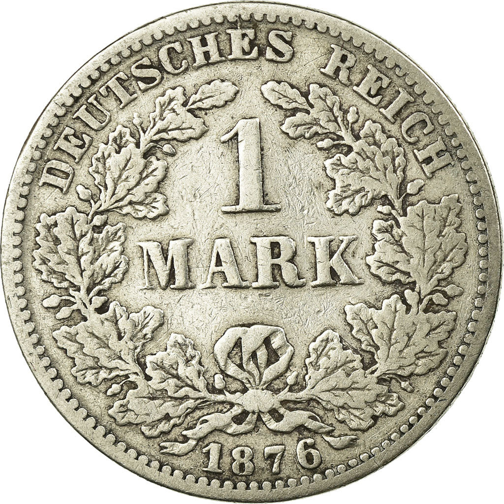 Coin, GERMANY - EMPIRE, Wilhelm I, Mark, 1876, Karlsruhe, VF(20-25), Silver