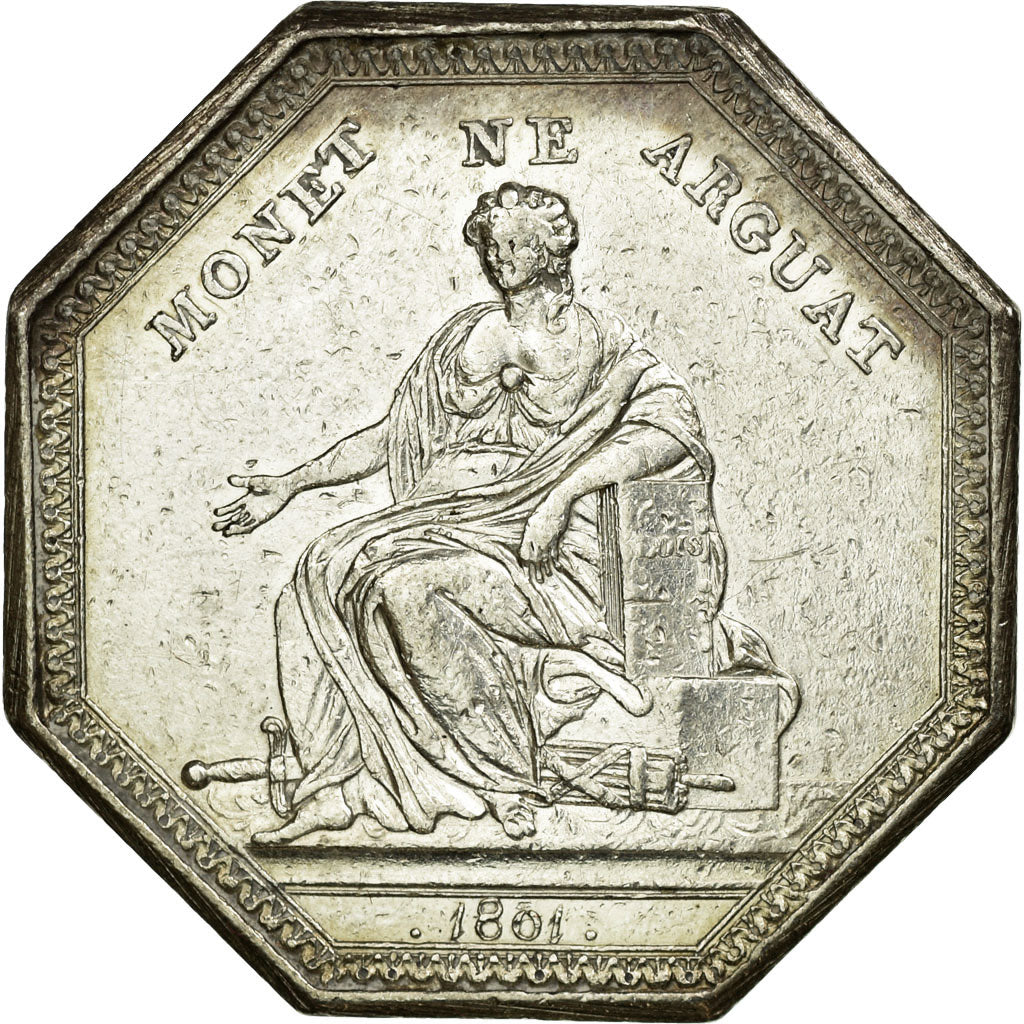France, Token, Justice, Politics, Society, War, 1801, EF(40-45), Silver