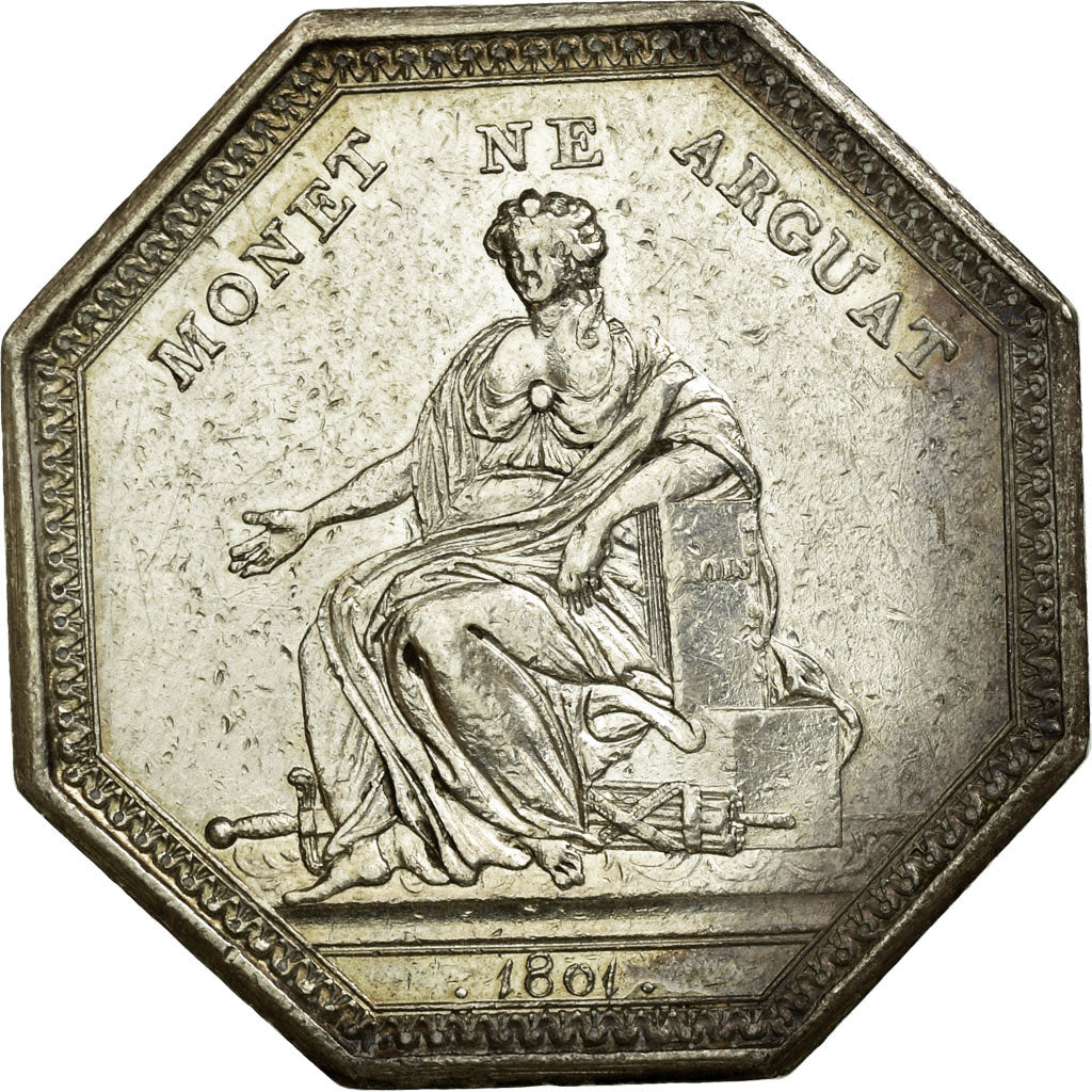 France, Token, Justice, 1801, EF(40-45), Silver