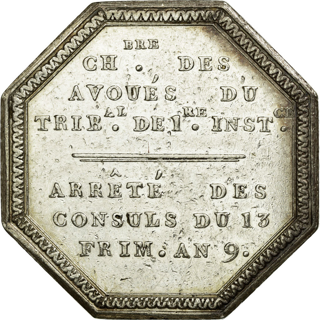 France, Token, Justice, 1801, EF(40-45), Silver