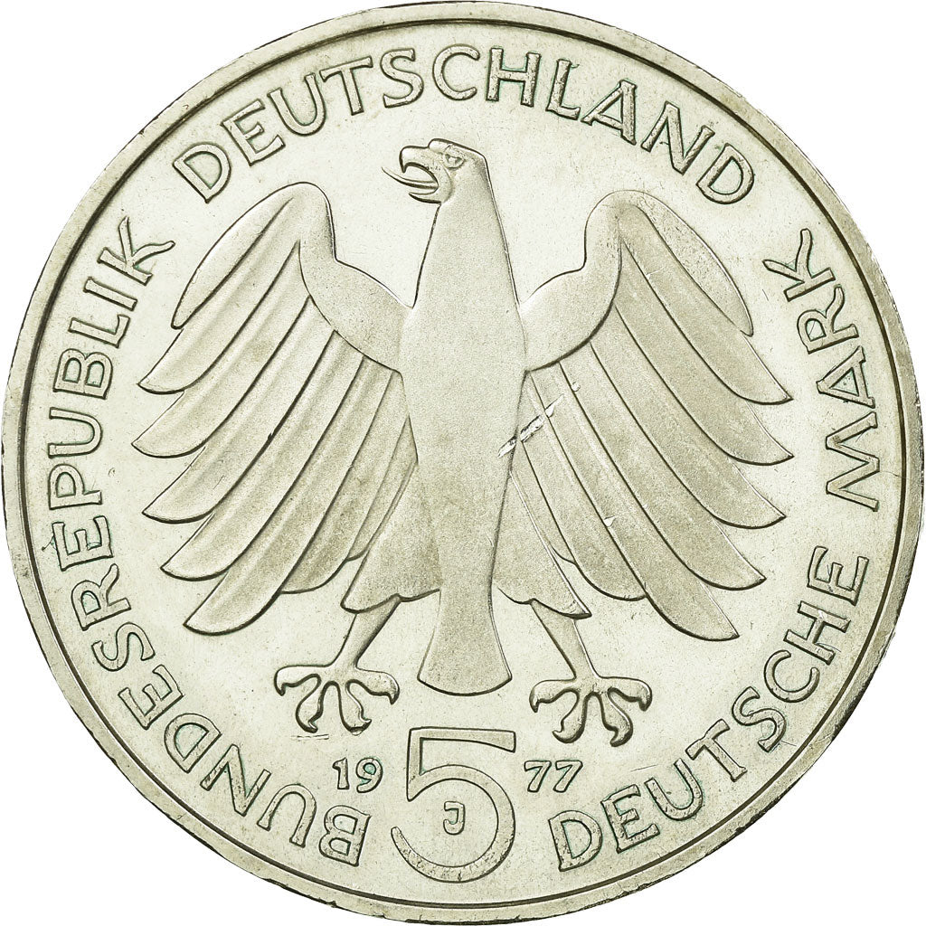 Moneta, GERMANIA - REPUBBLICA FEDERALE, 5 Mark, 1977, Hamburg, Germany, Proof