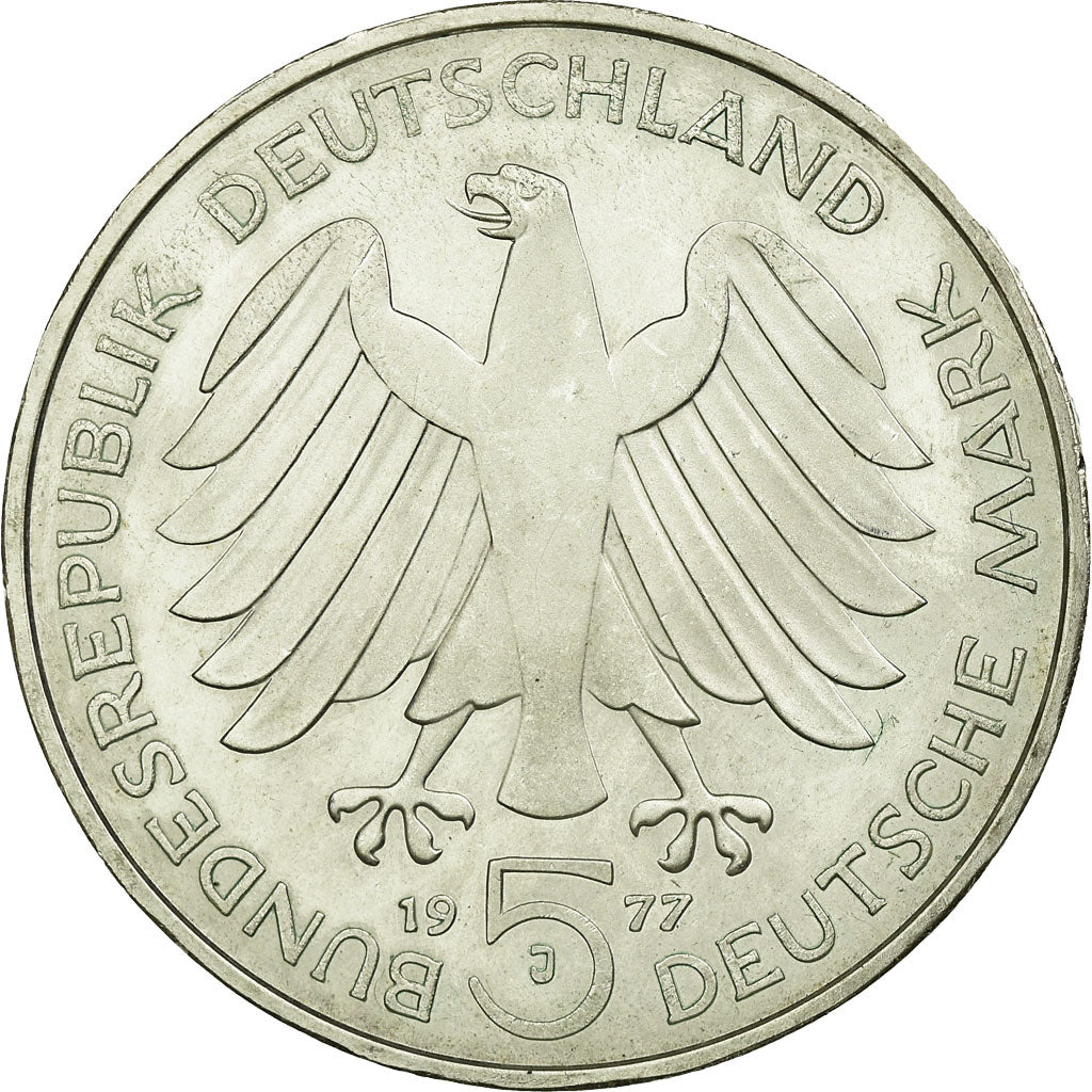 Coin, GERMANY - FEDERAL REPUBLIC, 5 Mark, 1977, Hamburg, Germany, Proof