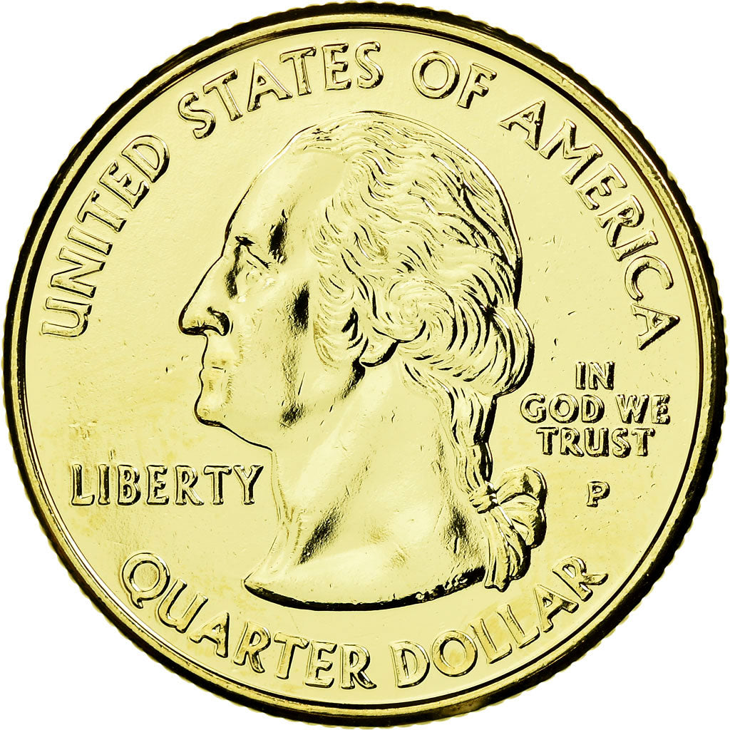 Coin, United States, Maryland, Quarter, 2000, U.S. Mint, AU(55-58), Gold plated