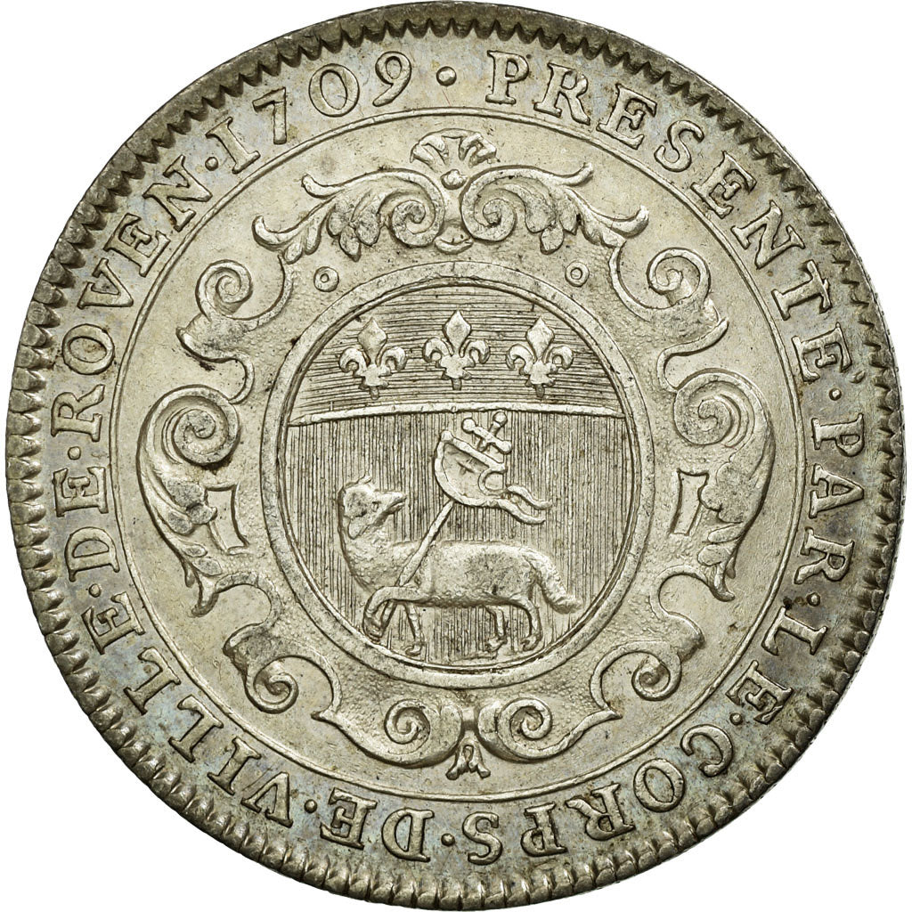 France, Token, Royal, 1709, AU(50-53), Silver, Feuardent:6095.