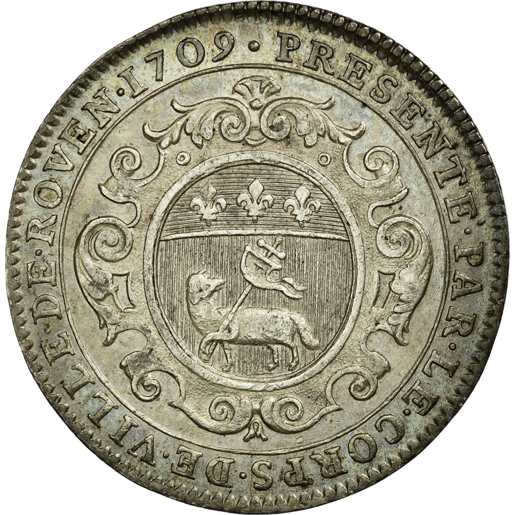 France, Token, Royal, 1709, AU(55-58), Silver, Feuardent:6095.