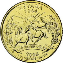 Monnaie, États-Unis, Nevada, Quarter, 2006, U.S. Mint, SUP, Métal doré