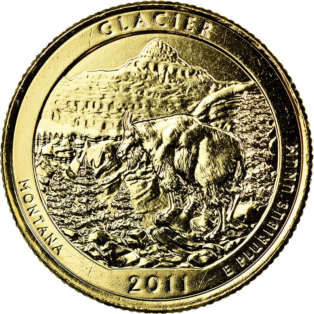 Munten, Verenigde Staten, Glacier, Quarter, 2011, U.S. Mint, PR, Verguld metaal