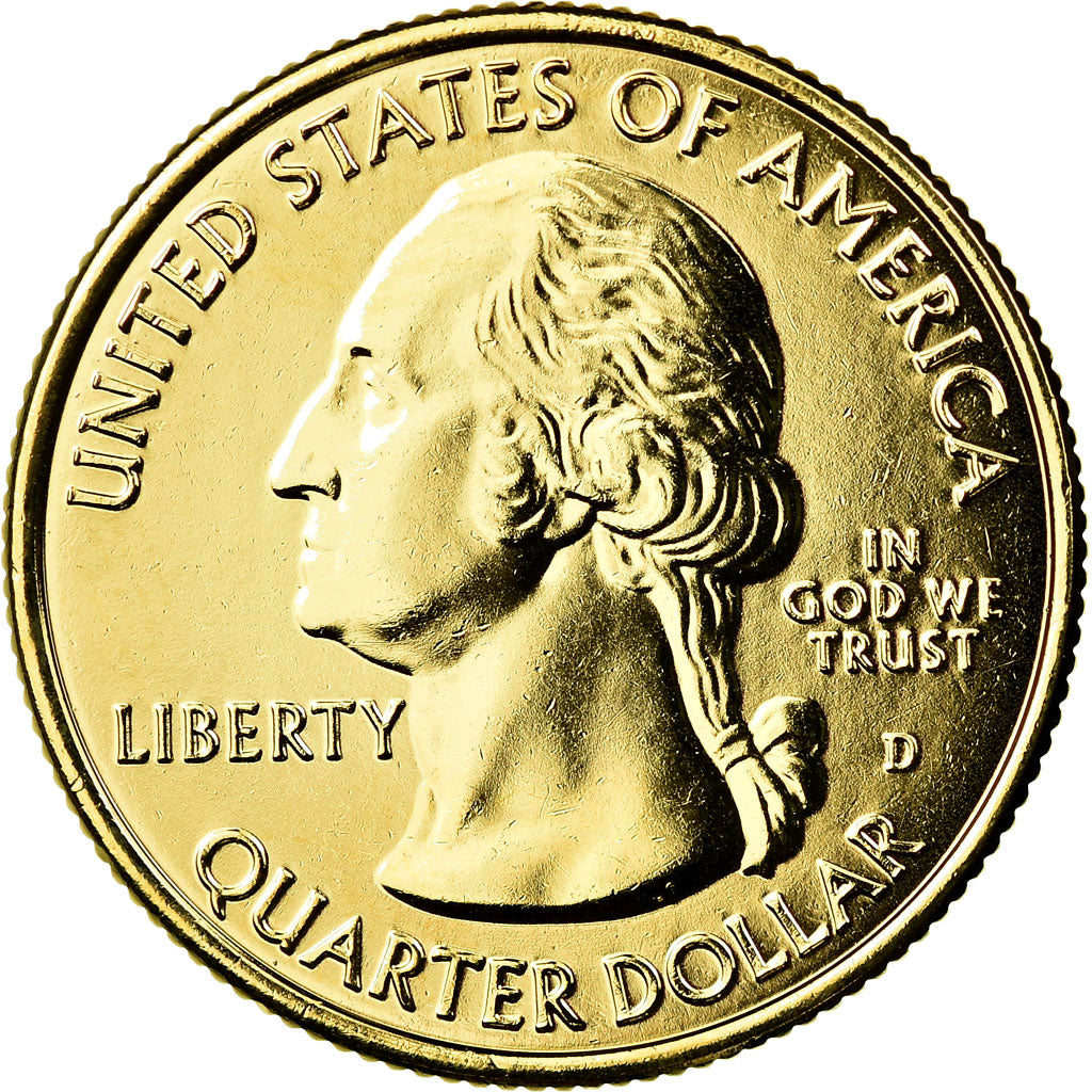 Moneta, Stati Uniti, White Mountain, Quarter, 2013, U.S. Mint, SPL-, Gold plated