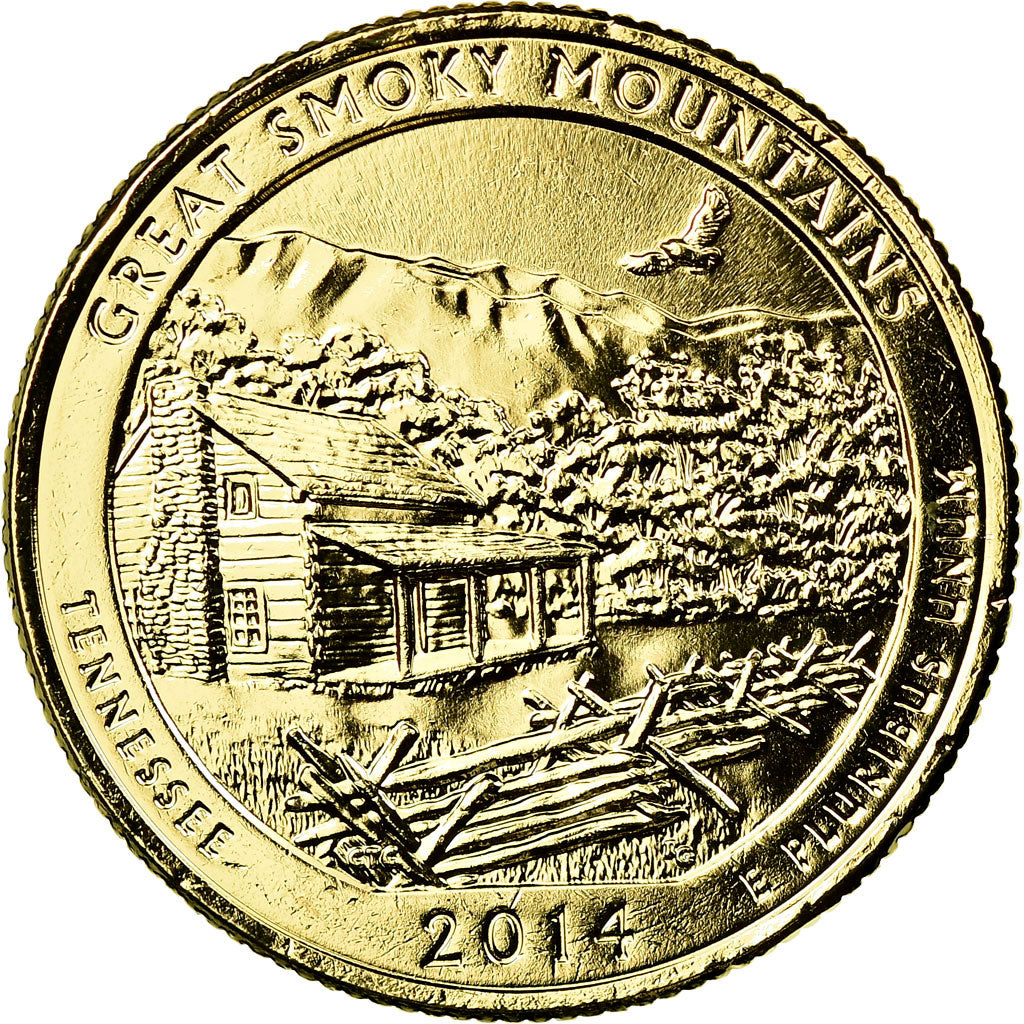 Munten, Verenigde Staten, Great Smoky Mountains, Quarter, 2014, U.S. Mint, PR