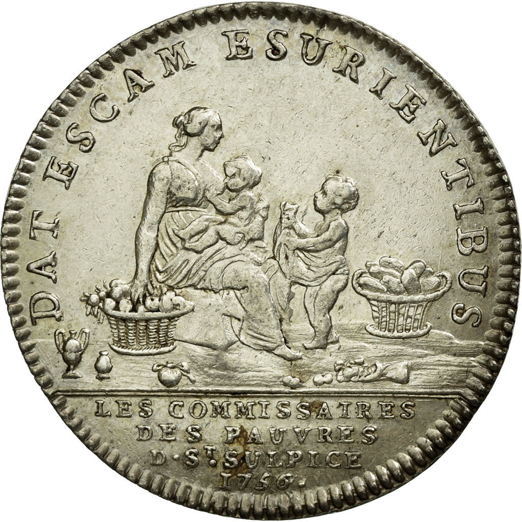 France, Token, Religion, 1756, AU(55-58), Silver