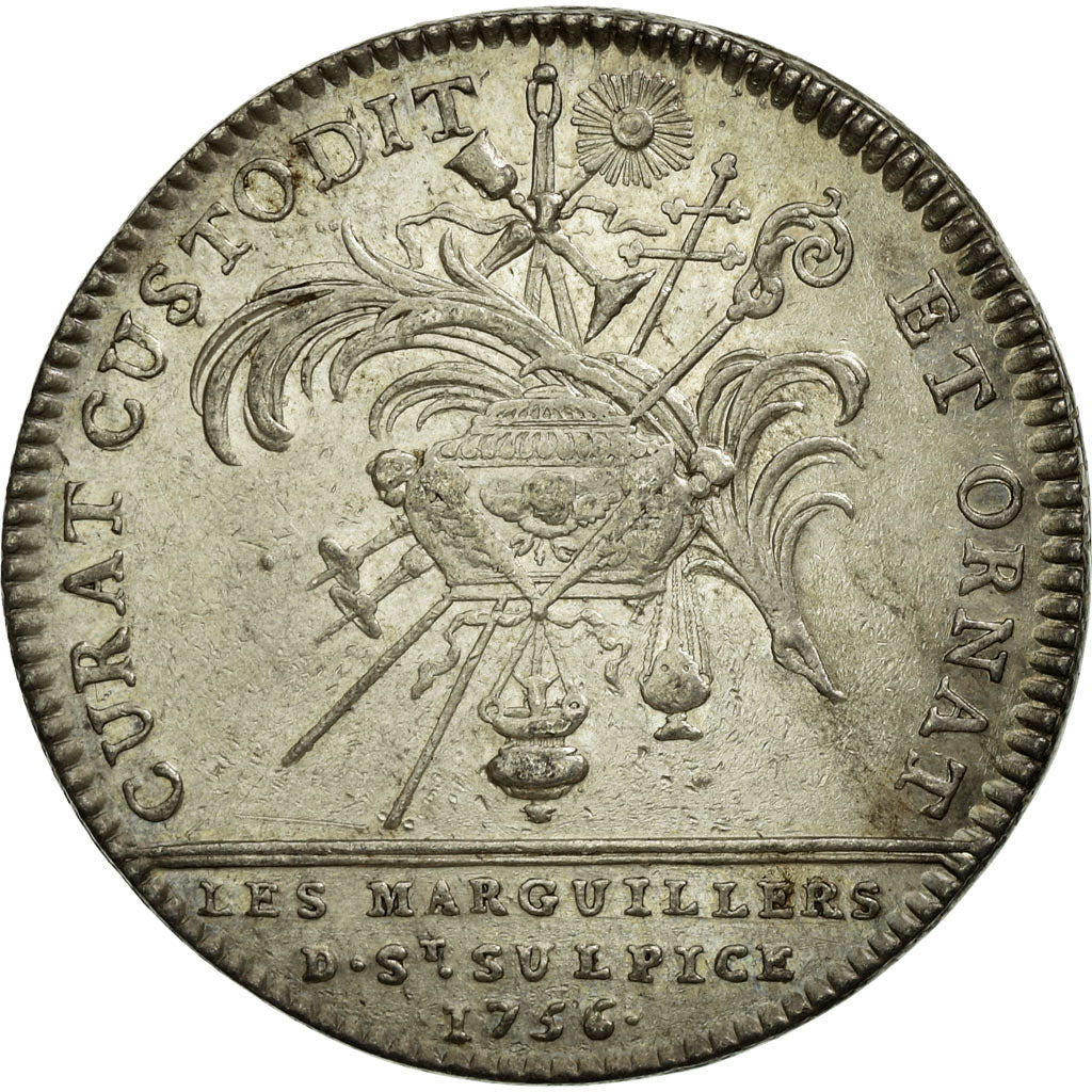 France, Token, Religion, 1756, AU(55-58), Silver