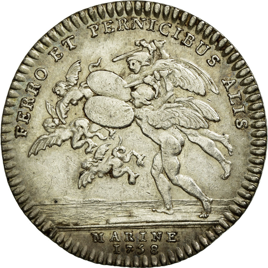 France, Token, Royal, 1758, AU(50-53), Silver, Feuardent:1401.