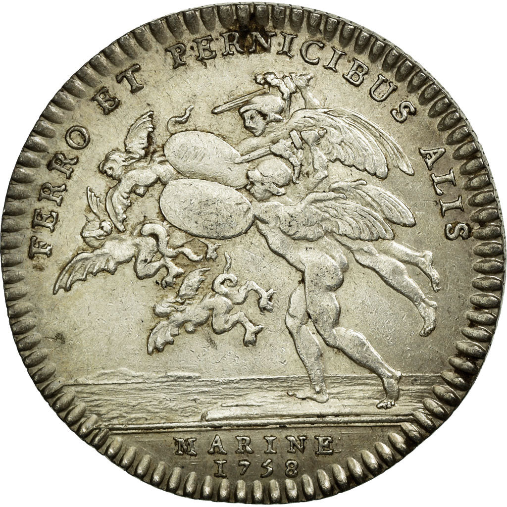 France, Token, Royal, 1758, AU(50-53), Silver, Feuardent:1401.
