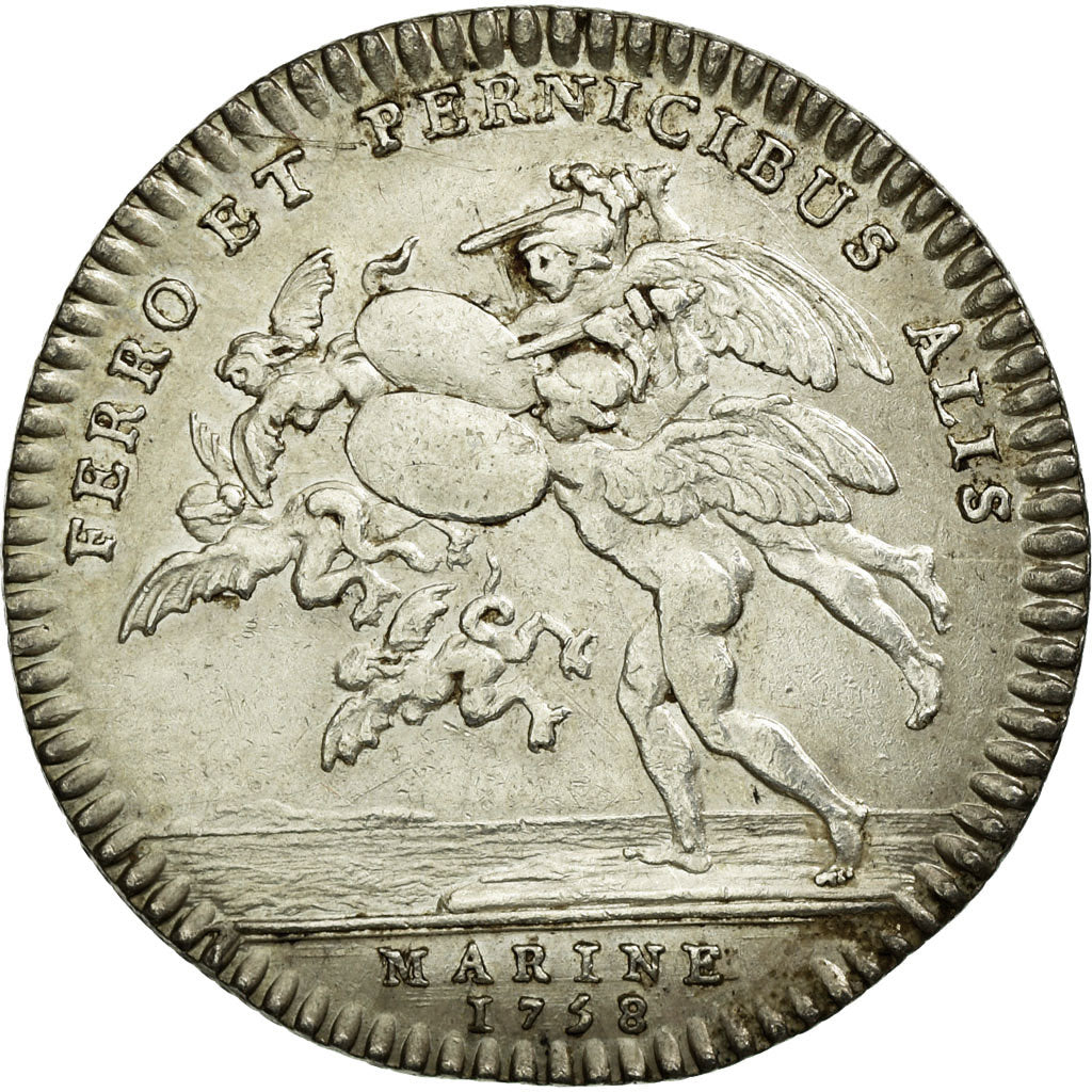 France, Token, Royal, 1758, AU(50-53), Silver, Feuardent:1401.