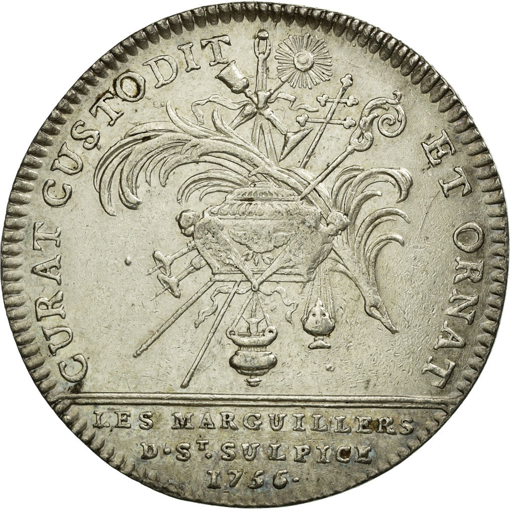 France, Token, Religion, 1756, AU(50-53), Silver