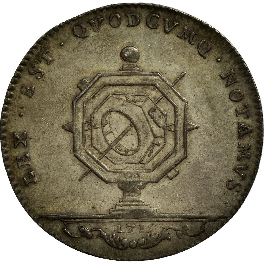 France, Token, Notary, 1715, AU(55-58), Silver, Feuardent:10760