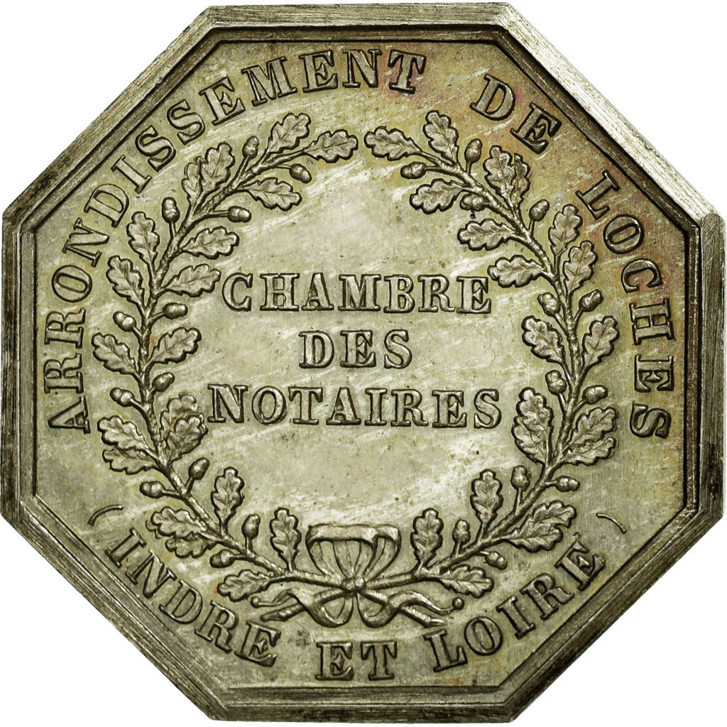 France, Token, Notaires de l'Arrondissement de Loches, n.d., Silver, AU(55-58)