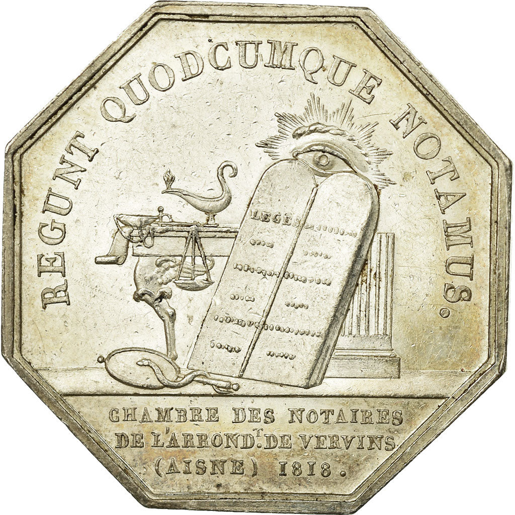 France, Jeton, Notary, 1818, SUP, Argent, Lerouge:432