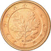 GERMANY - FEDERAL REPUBLIC, 2 Euro Cent, 2002, MS(63), Copper Plated Steel