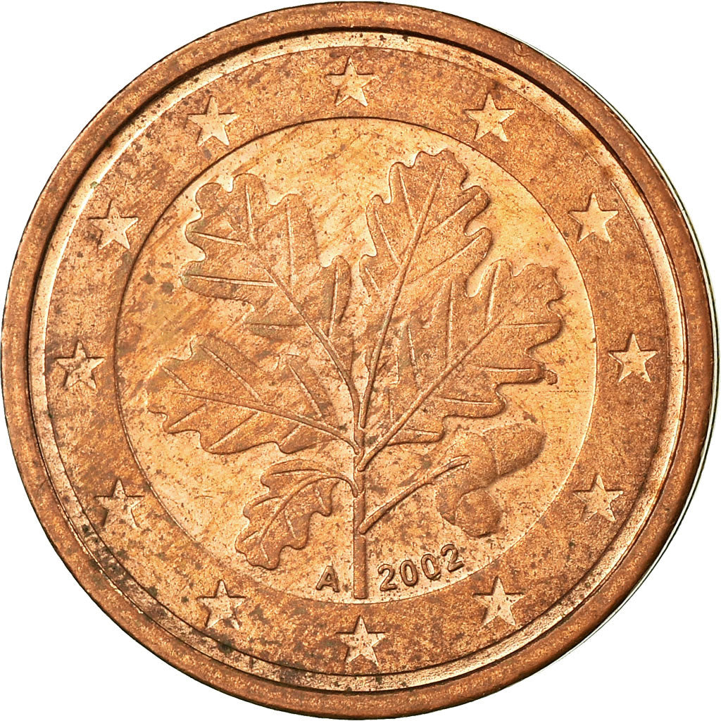 GERMANY - FEDERAL REPUBLIC, 2 Euro Cent, 2002, EF(40-45), Copper Plated Steel