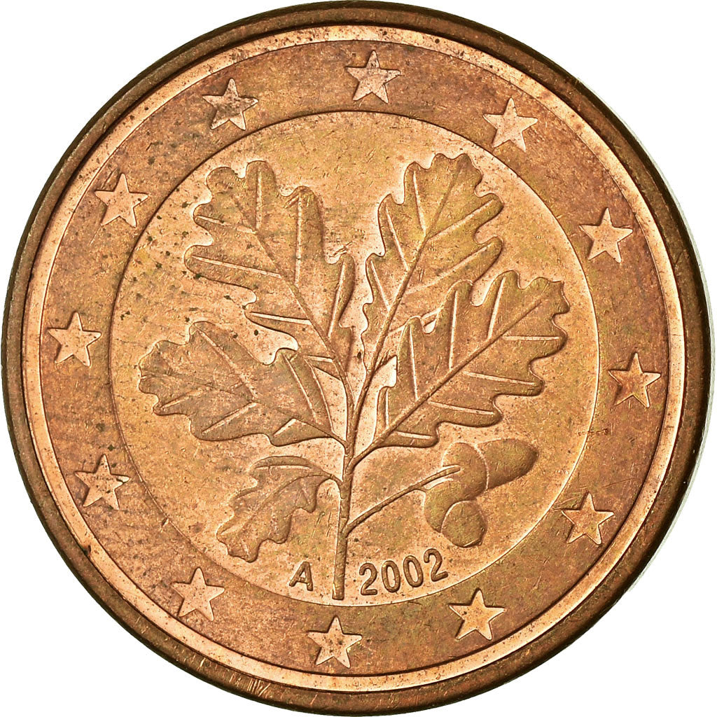 ALEMANHA - REPÚBLICA FEDERAL, 5 Euro Cent, 2002, EF(40-45), Aço Cromado a