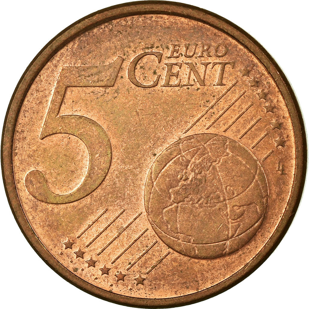 ALEMANHA - REPÚBLICA FEDERAL, 5 Euro Cent, 2002, EF(40-45), Aço Cromado a