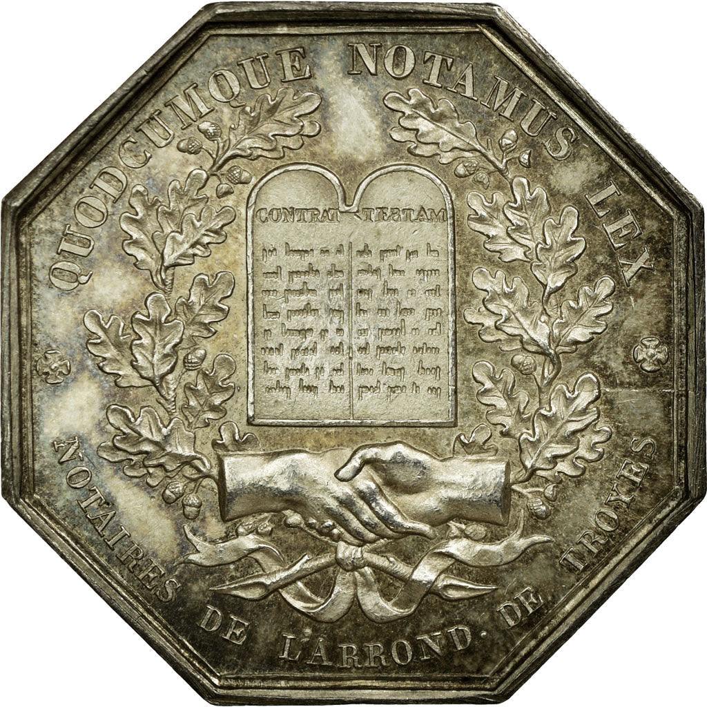 France, Token, Notary, MS(63), Silver, Lerouge:413