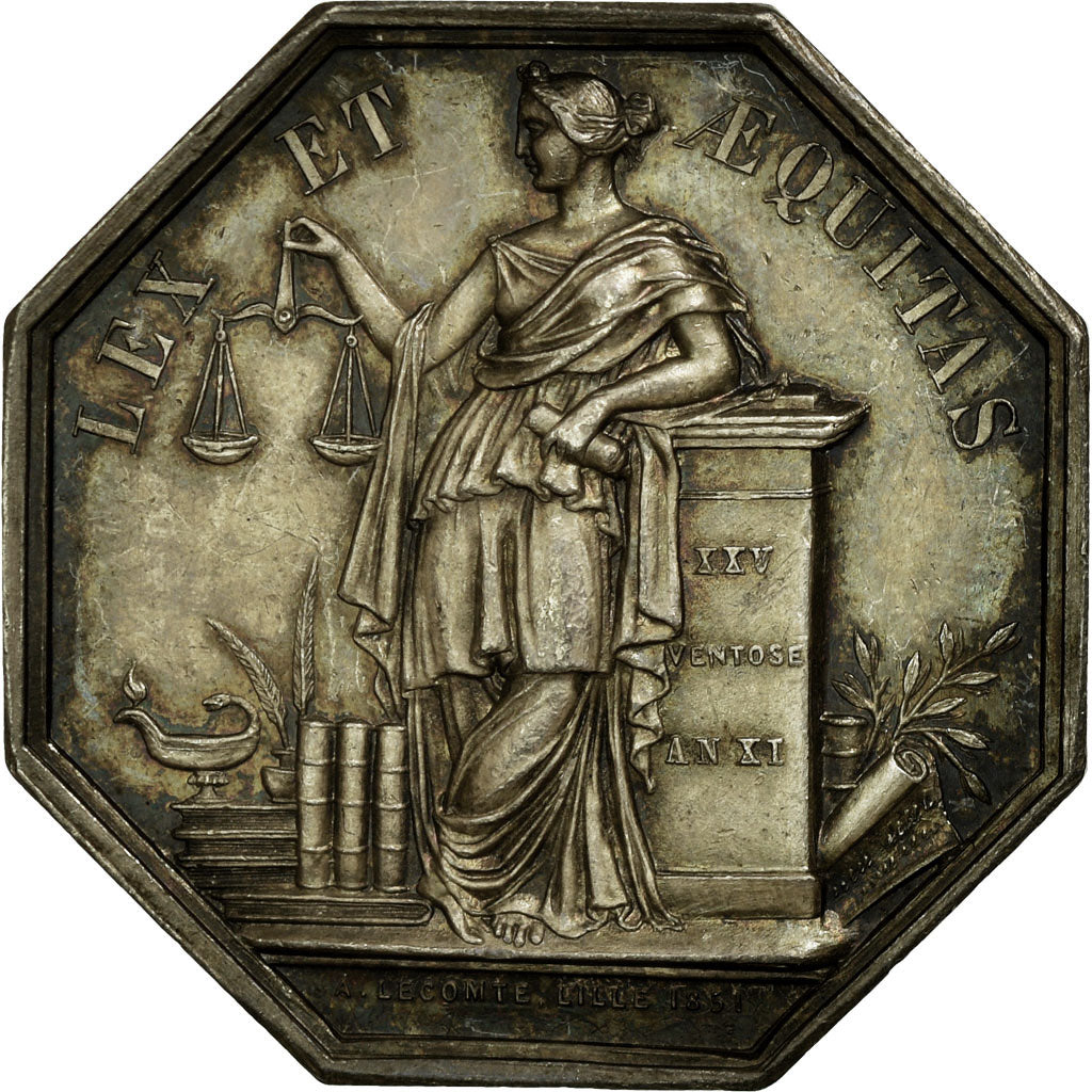 France, Token, Notary, MS(63), Silver, Lerouge:120