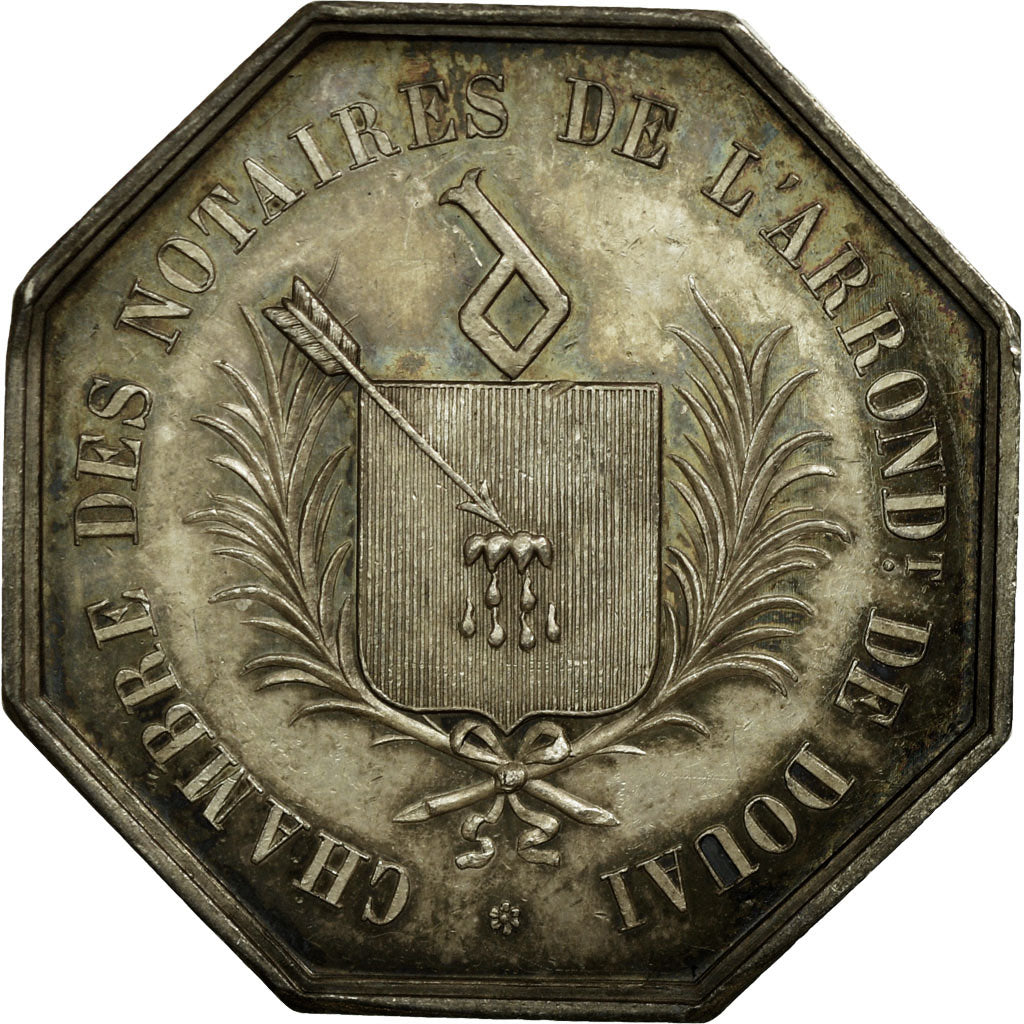 France, Token, Notary, MS(63), Silver, Lerouge:120