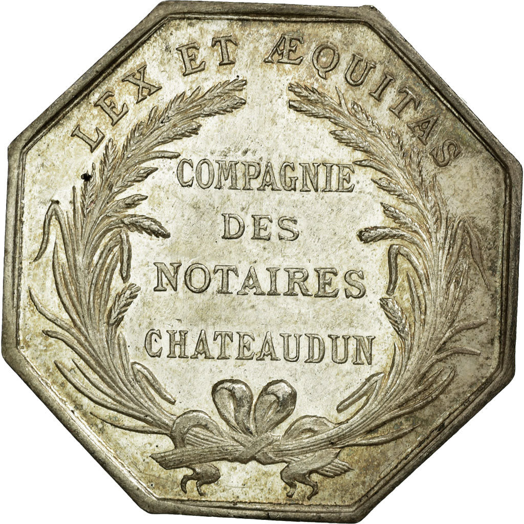 France, Token, Notary, MS(60-62), Silver, Lerouge:84