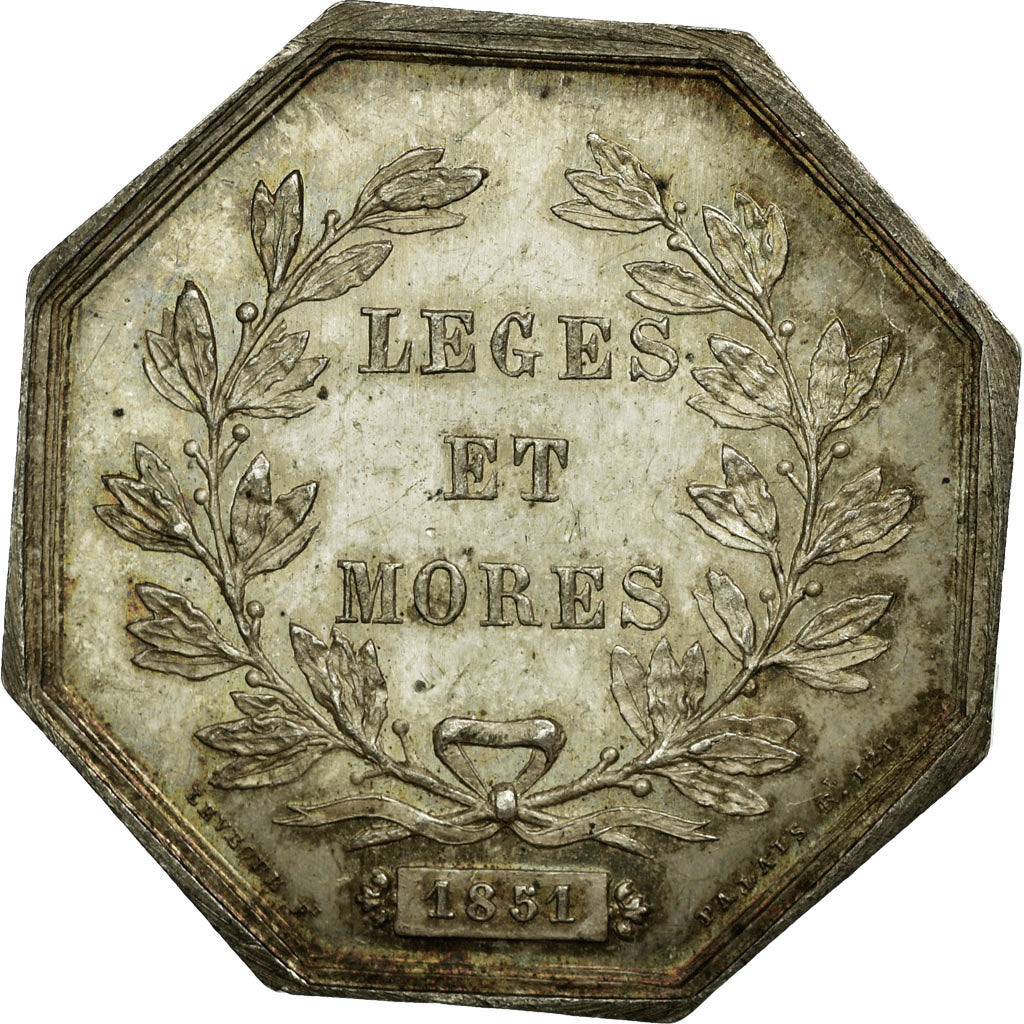 France, Token, Notary, MS(63), Silver, Lerouge:415