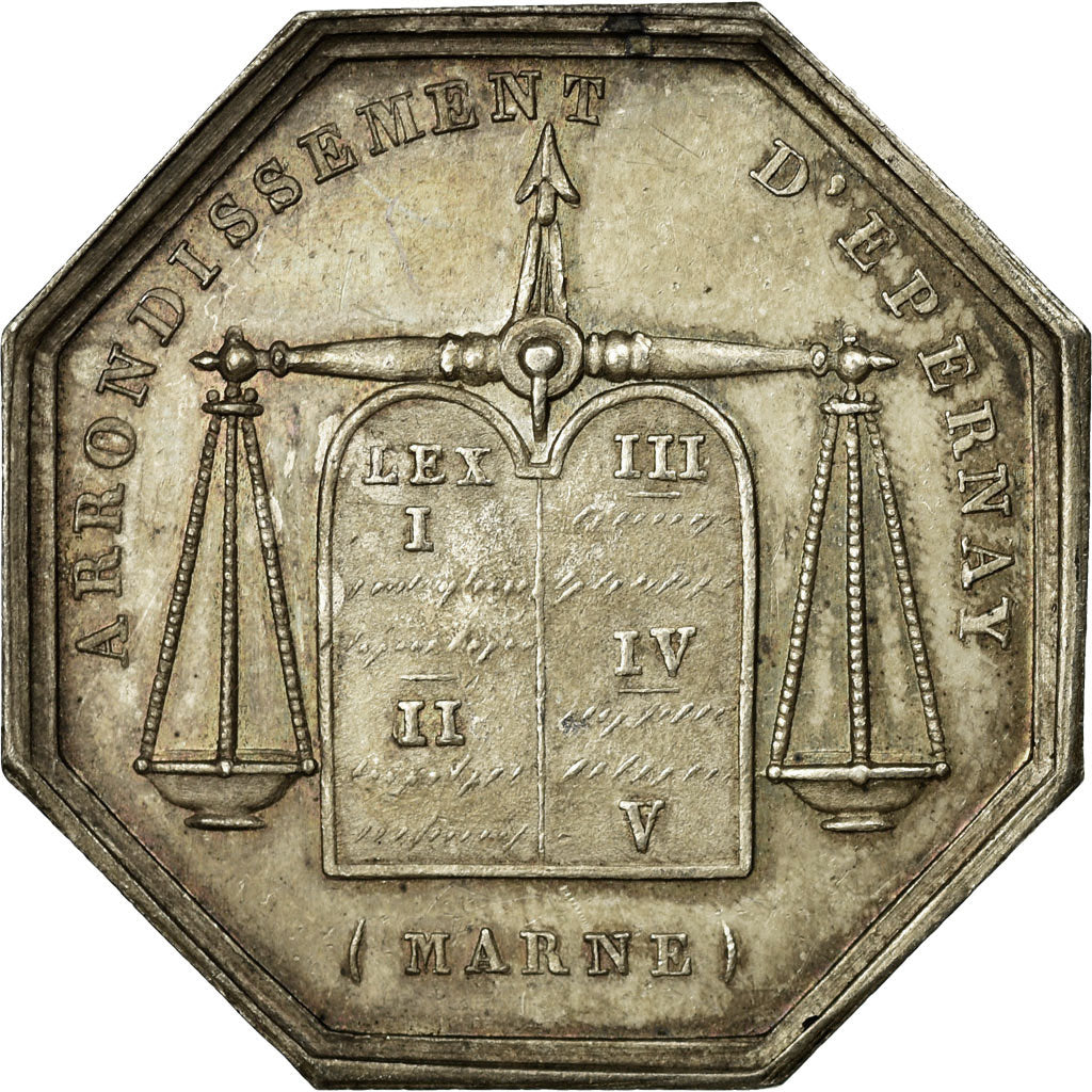 France, Token, Notary, AU(50-53), Silver, Lerouge:127a.
