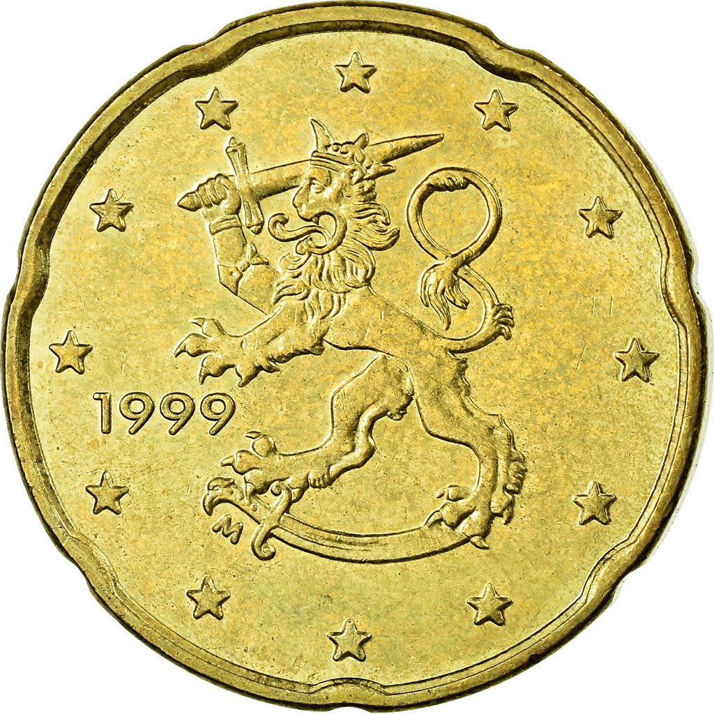 Finnland, 20 Euro Cent, 1999, SS, Messing, KM:102