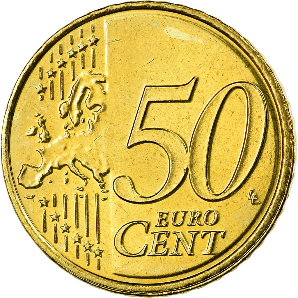 Netherlands, 50 Euro Cent, 2008, MS(63), Brass, KM:270