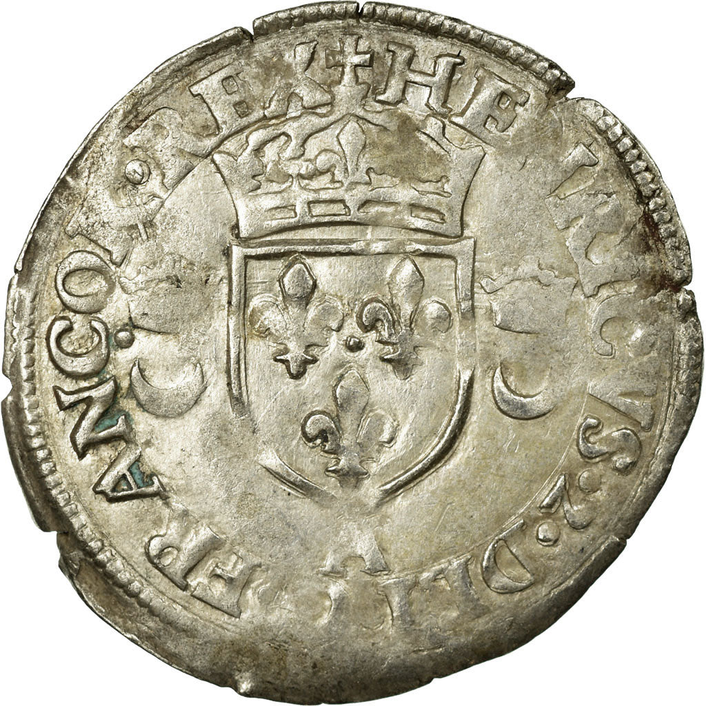 Coin, France, Douzain aux croissants, 1551, Paris, VF(30-35), Billon