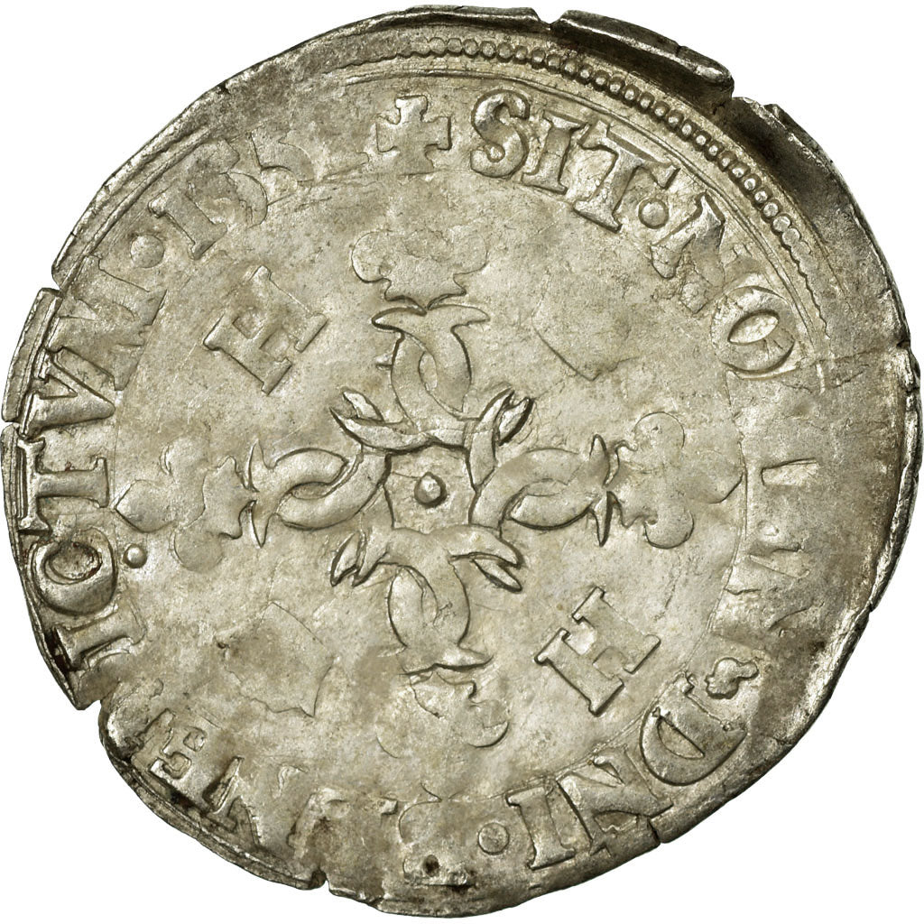 Coin, France, Douzain aux croissants, 1551, Paris, VF(30-35), Billon