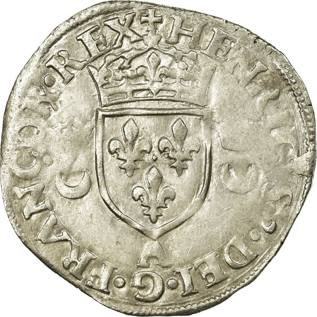 Coin, France, Douzain aux croissants, 1551, Paris, EF(40-45), Billon