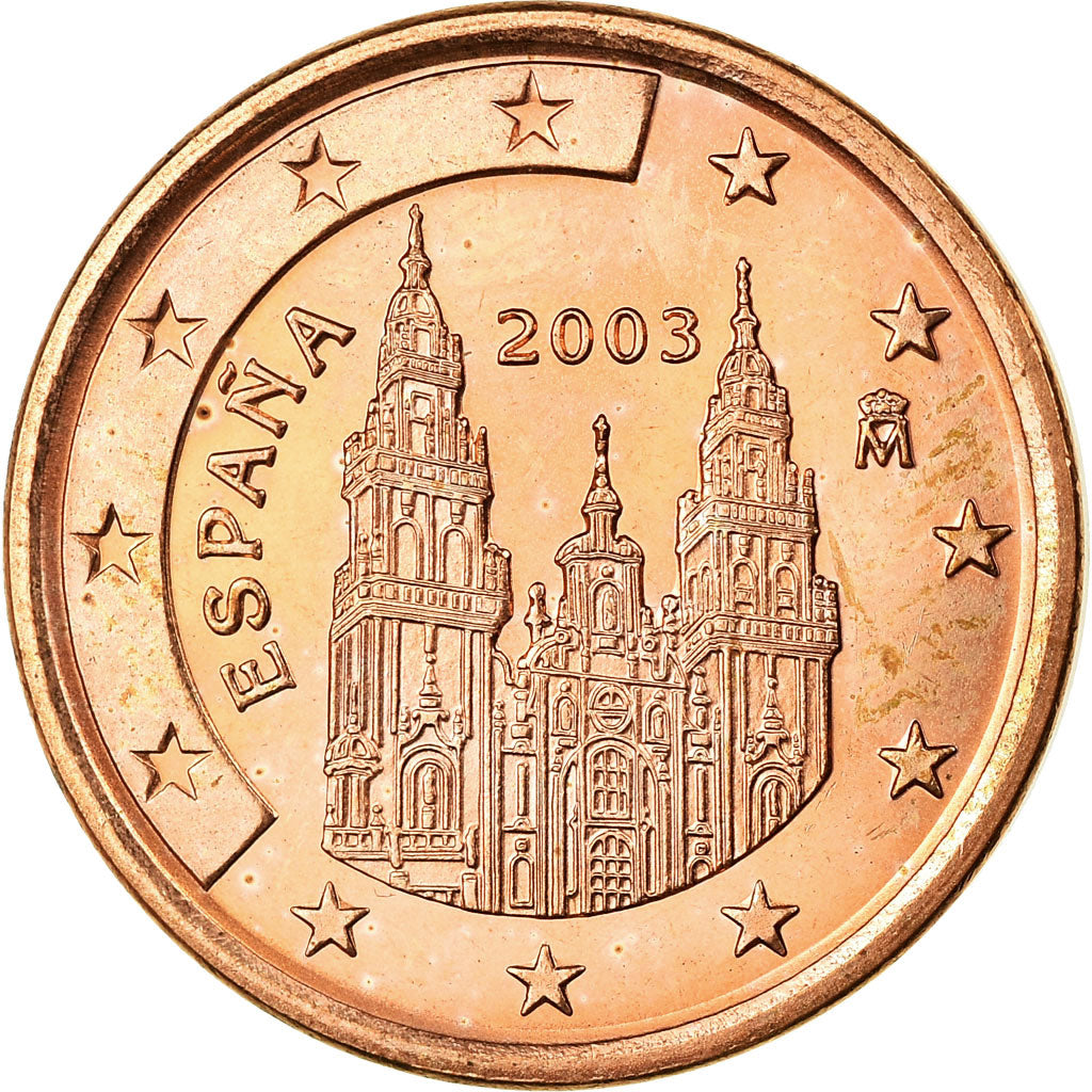 España, 5 Euro Cent, 2003, SC, Cobre chapado en acero, KM:1042