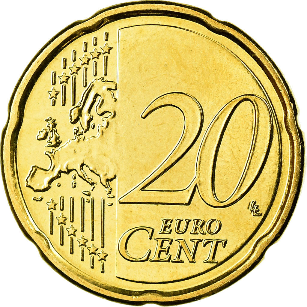 Belgium, 20 Euro Cent, 2009, MS(65-70), Brass, KM:278