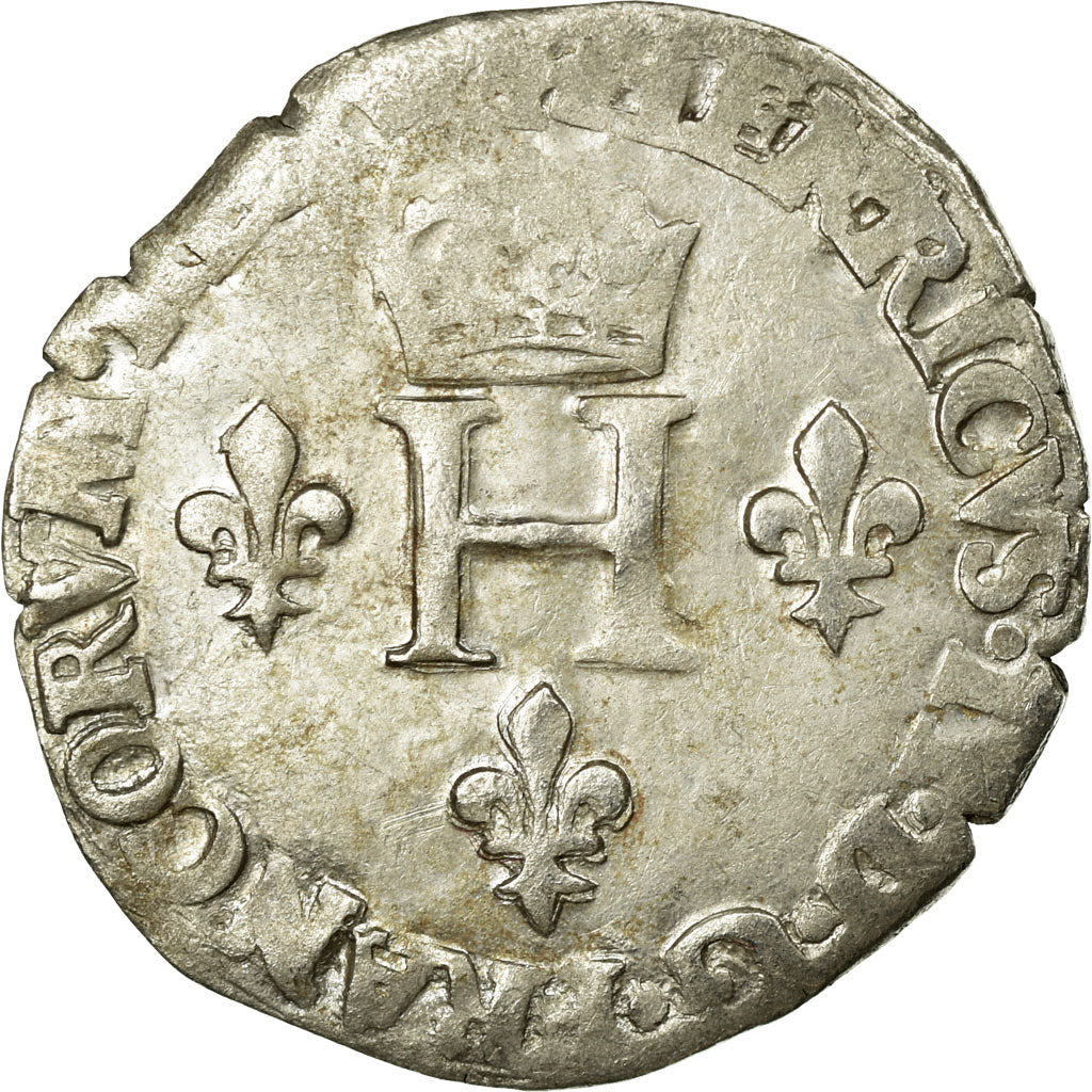 Monnaie, France, Demi Gros de Nesle, 1551, Paris, TB+, Argent, Sombart:4458.