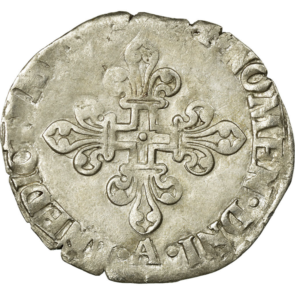 Monnaie, France, Demi Gros de Nesle, 1551, Paris, TB+, Argent, Sombart:4458.