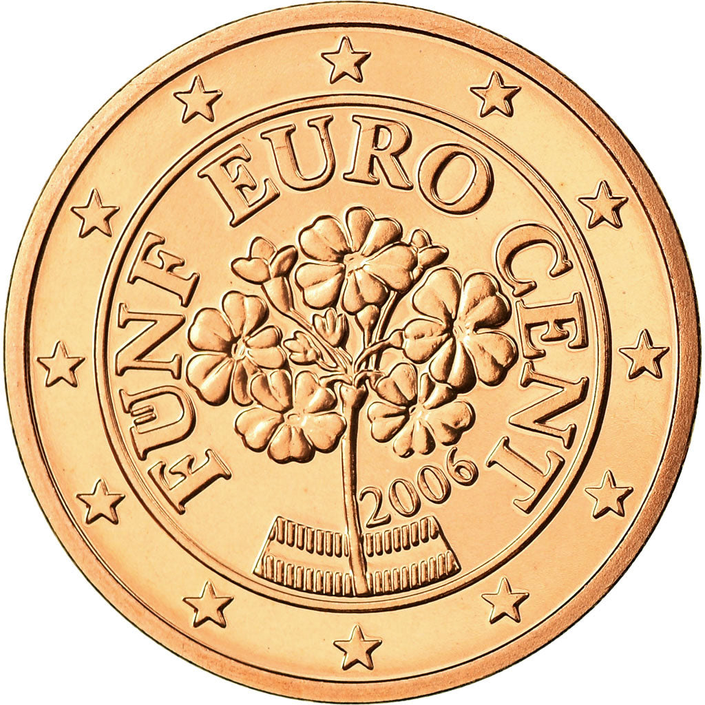 Austria, 5 Euro Cent, 2006, MS(65-70), Copper Plated Steel, KM:3084
