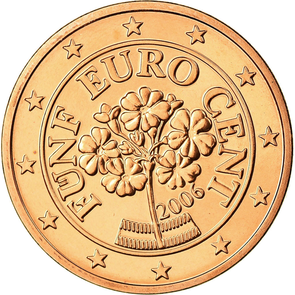Austria, 5 Euro Cent, 2006, FDC, Cobre chapado en acero, KM:3084