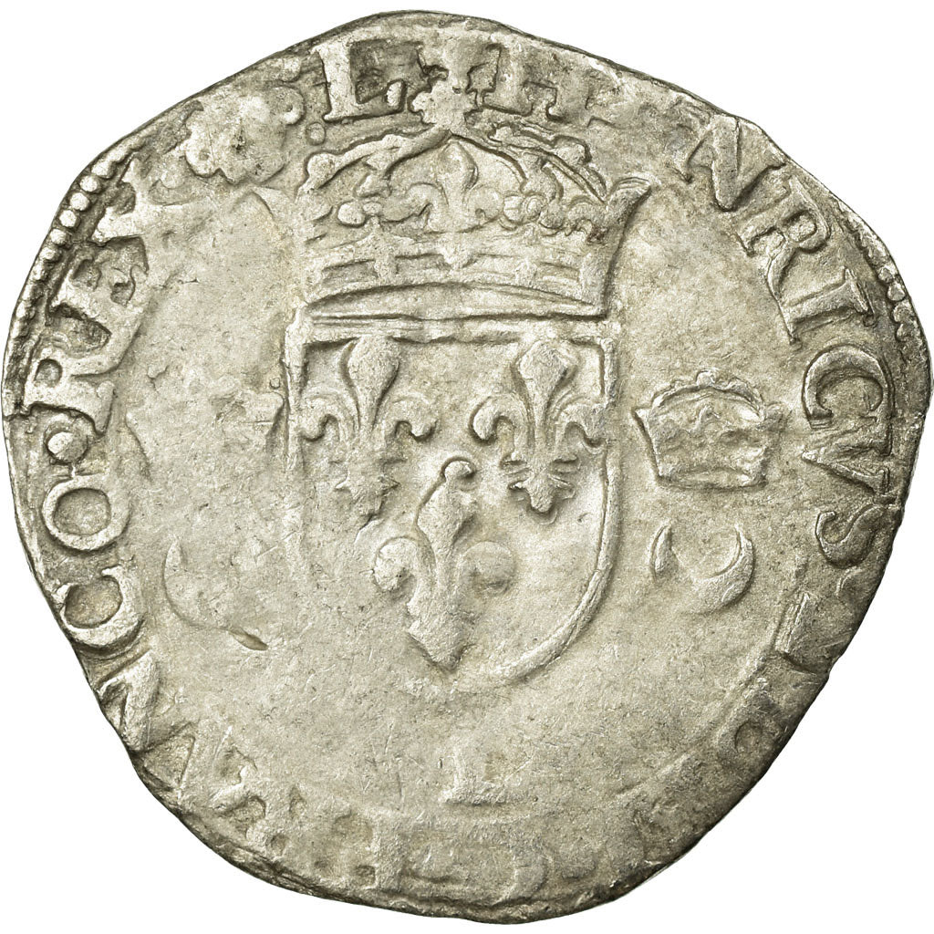 Coin, France, Douzain aux croissants, 1549, Bayonne, VF(30-35), Billon